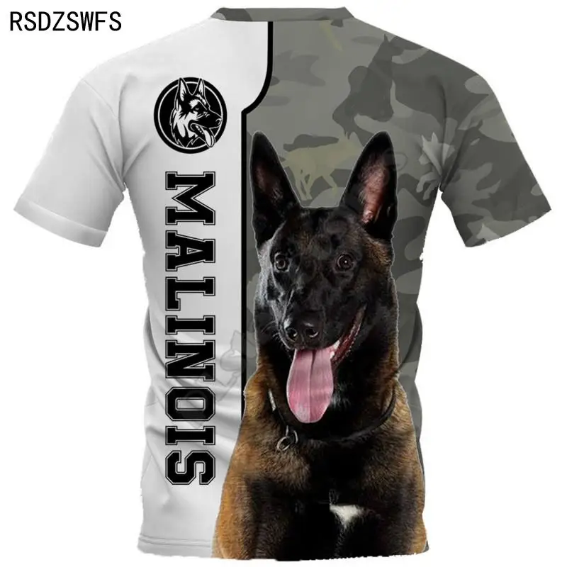 2024 summer new Malinois 3d printed female T-shirt men's summer casual short-sleeved T-shirt fun pattern