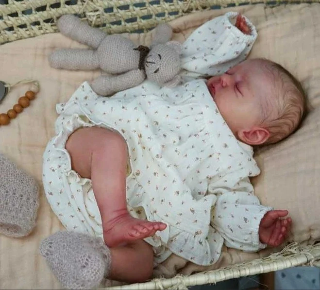 NPK 20''High Quality Handmade Uninished  DIY Parts Reborn Alessia 3D Painted with Visible Veins Collectible Art Doll