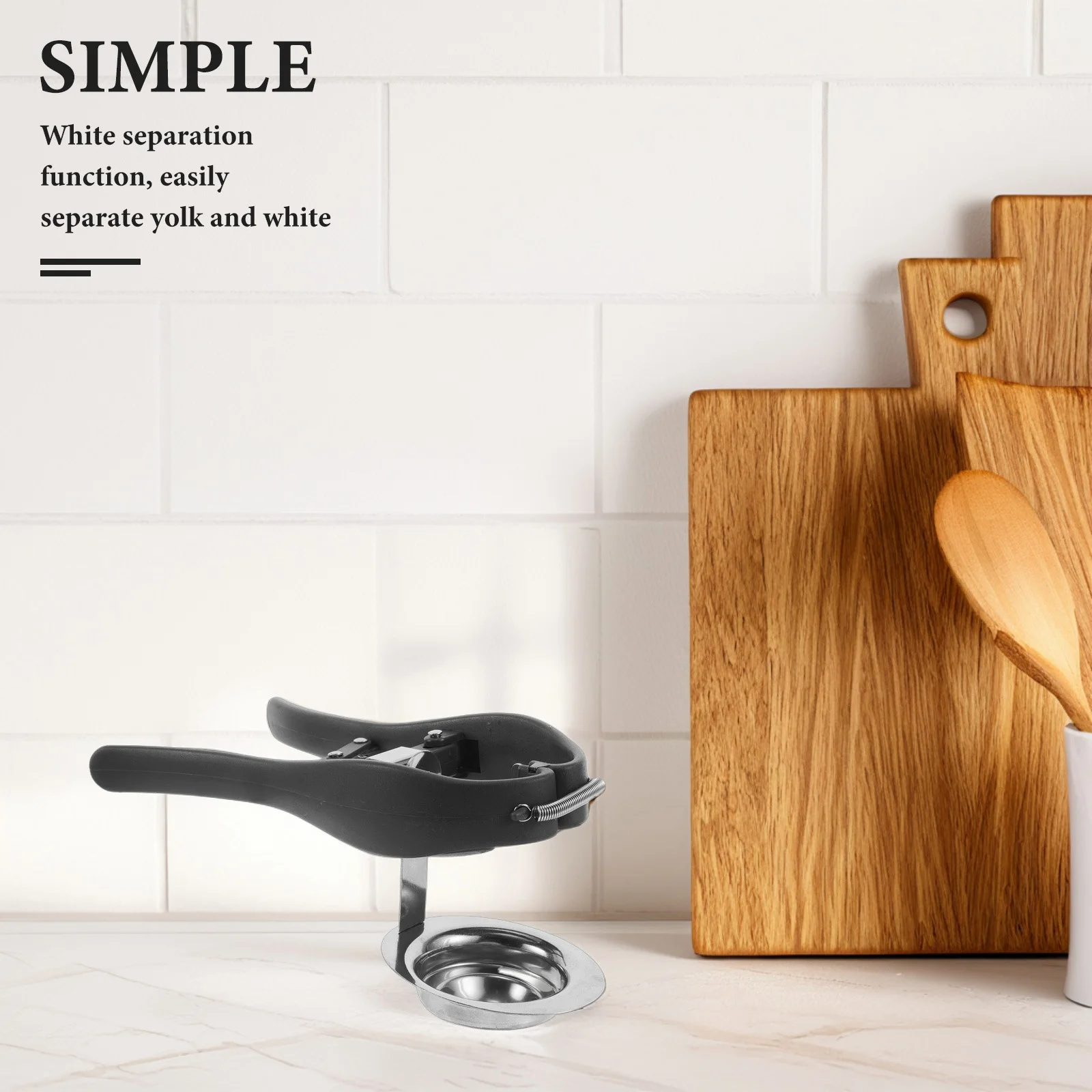 

Egg Cracker Tool Stainless Steel Handheld Separator for Raw Eggs Yolk White Kitchen Gadget Innovative Eggshell Opener Quick