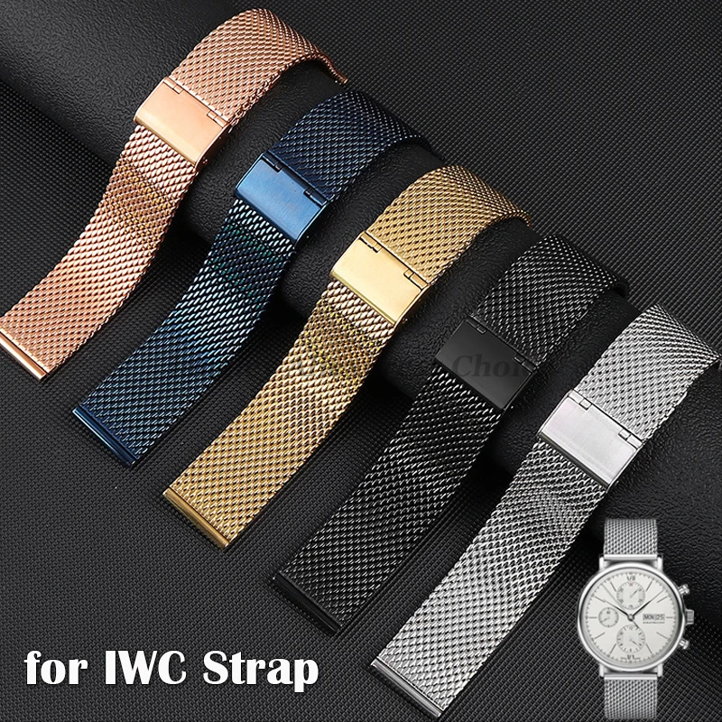 1.0mm Mesh Milanese Strap Stainless Steel Bracelet 3mm Thickness for IWC for Omega for Seiko Watch Wristband 18mm 20mm 22mm 24mm