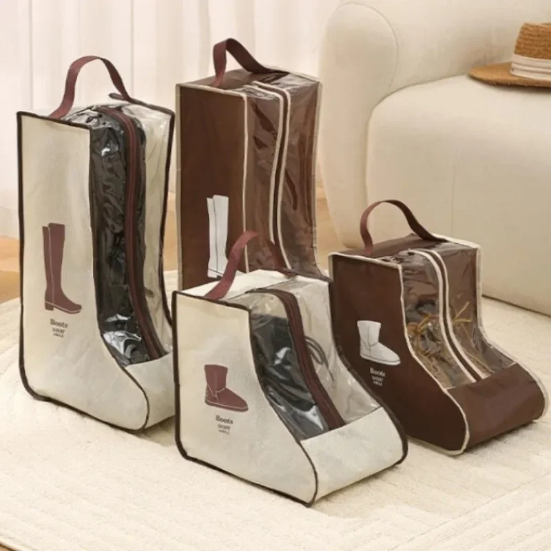 New Transparent Shoes Protection Bag Waterproof Dustproof Container Thickened Non-woven Fabric Long or Short Boots Storage Pouch