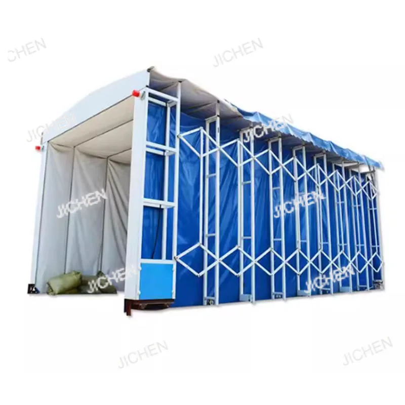

Neu automatic control large telescopic spray booth wet and dry rail mobile telescopic folding spray booth