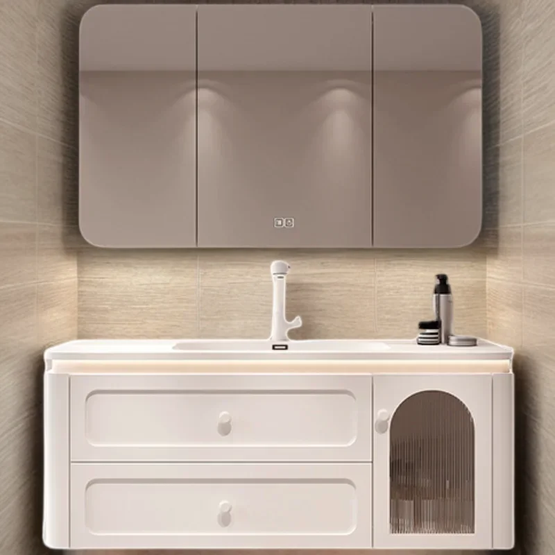 

Wall Pharmacy Cabinet Double Washbasin Bathroom Column Multifunction Home Furniture Kitchen Sink Base Wooden Wc Kitchen Faucets