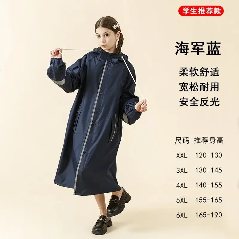 Adult Children Raincoat Hooded One-piece Long Raincoat Waterproof Rain Coat Cover Riding Poncho Family Camping Travel Rainwear