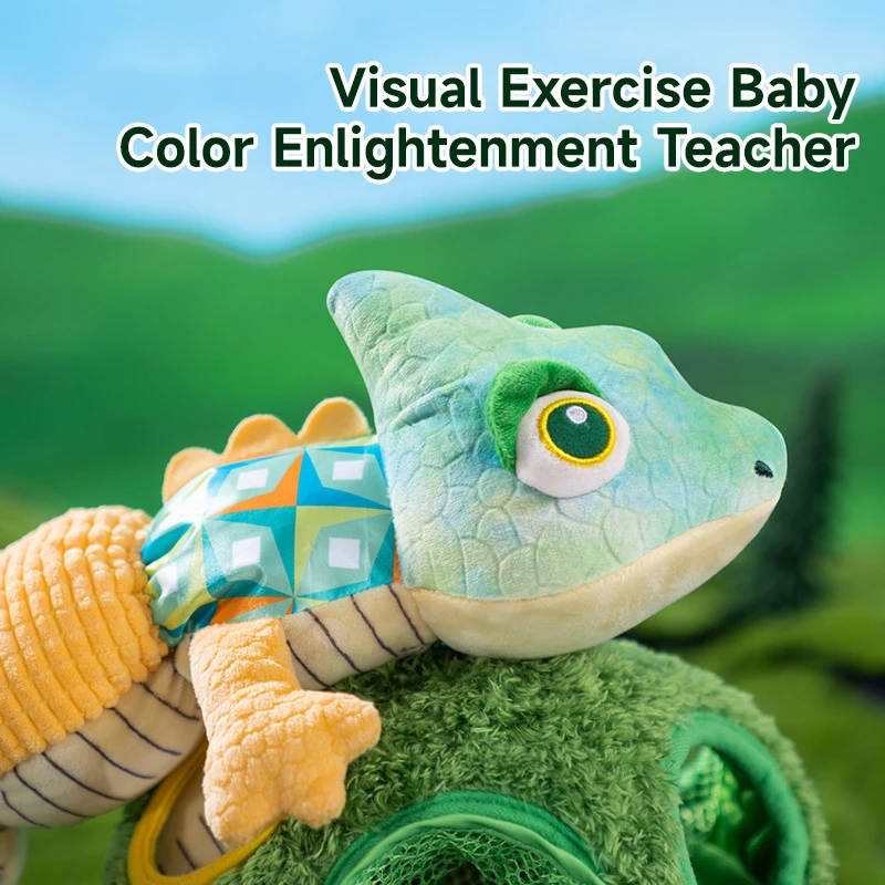 Baby Rattle Musical Chameleon Soothing ของเล่นเด็ก Early Educational Interactive Sensory Soft Plush ตุ๊กตา Rattles ของเล่นของขวัญ
