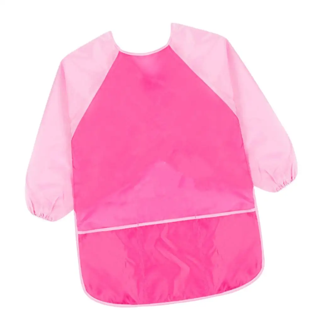 Polyester Kids Apron Long Sleeve Smock Child Cooking Painting Drawing Tool, M/ L