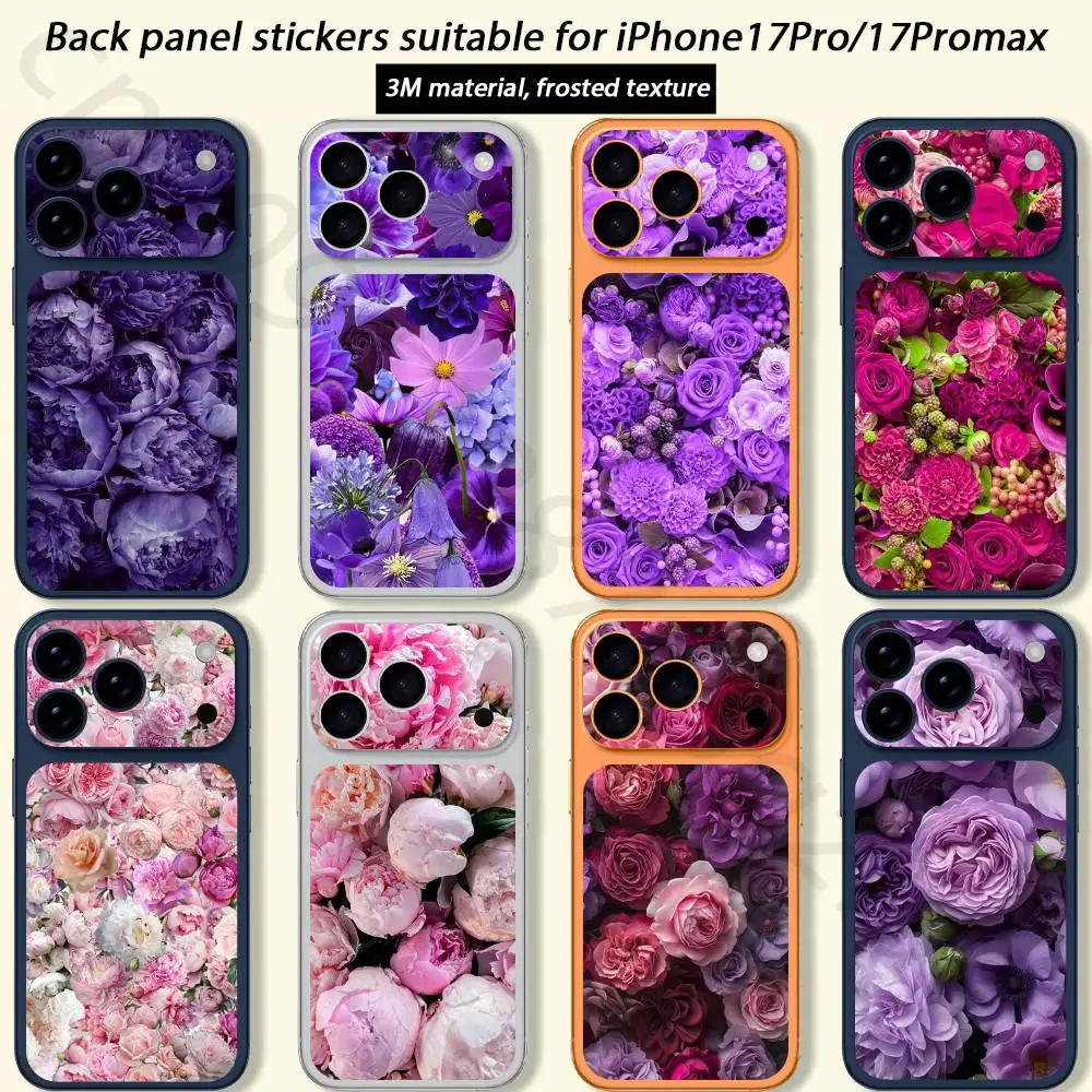 

pink purple peony TICKET Decal Skin Wrap for iPhone 17 Pro/Pro max Protective Film for Back, Frame, Camera