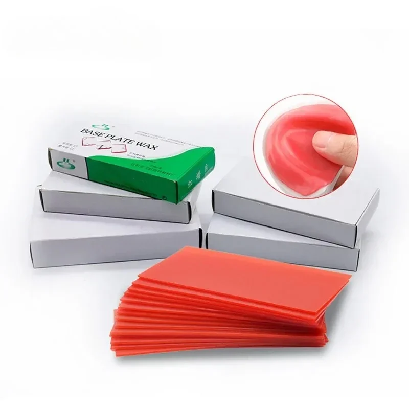 NIGF Escamas de cera dental, placa base de material de laboratorio dental, rojo y rosa, 250/1,5 mm, 18/15 piezas, para verano/invierno, 1,3 g/caja