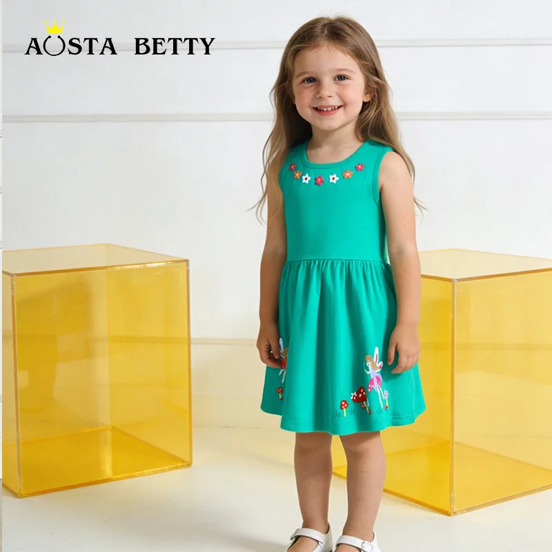 

Children's dress, new summer style, girls' dress with embroidered design, children's short-sleeve princess dress