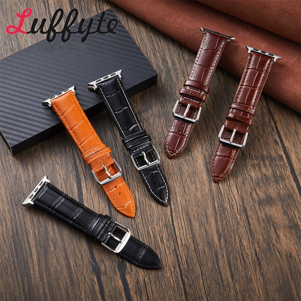حزام جلدي لساعة أبل 38/40/41/42/46/49/44/45 مللي متر حزام ساعة اليد لـ Iwatch 10 9 8 7 6 5 4 3 2 1 Se Ultra 2 ﻿