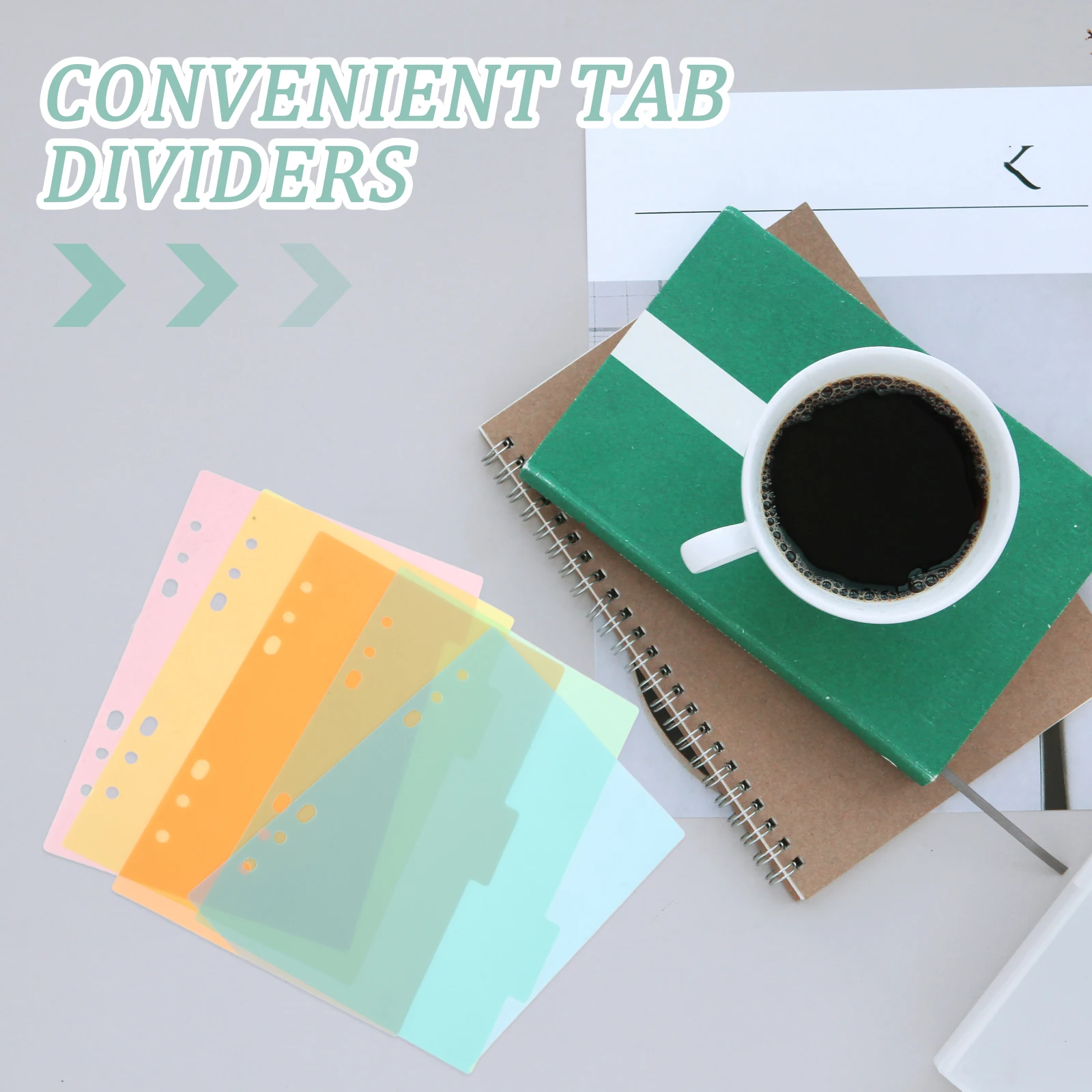 

20pcs Colored A5 Binder Dividers Six-Holes Tab Pages Practical Notepad Index Separators Office Supplies Notebook Journal Report