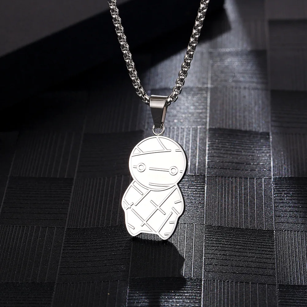 Stainless Steel Cute Halloween Necklace for Women Mummy Ghost Pendant Necklace Jewelry Gift For Him