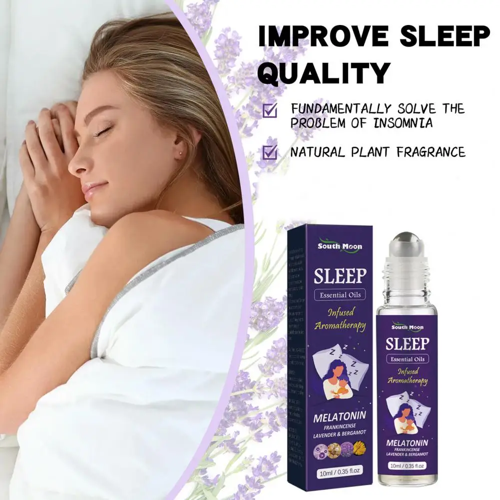 Helpful Prevent Insomnia Sleeping Massage Oil Roll on Fatigue-relieving Plant Essential Oil Elevated Mood for Unisex