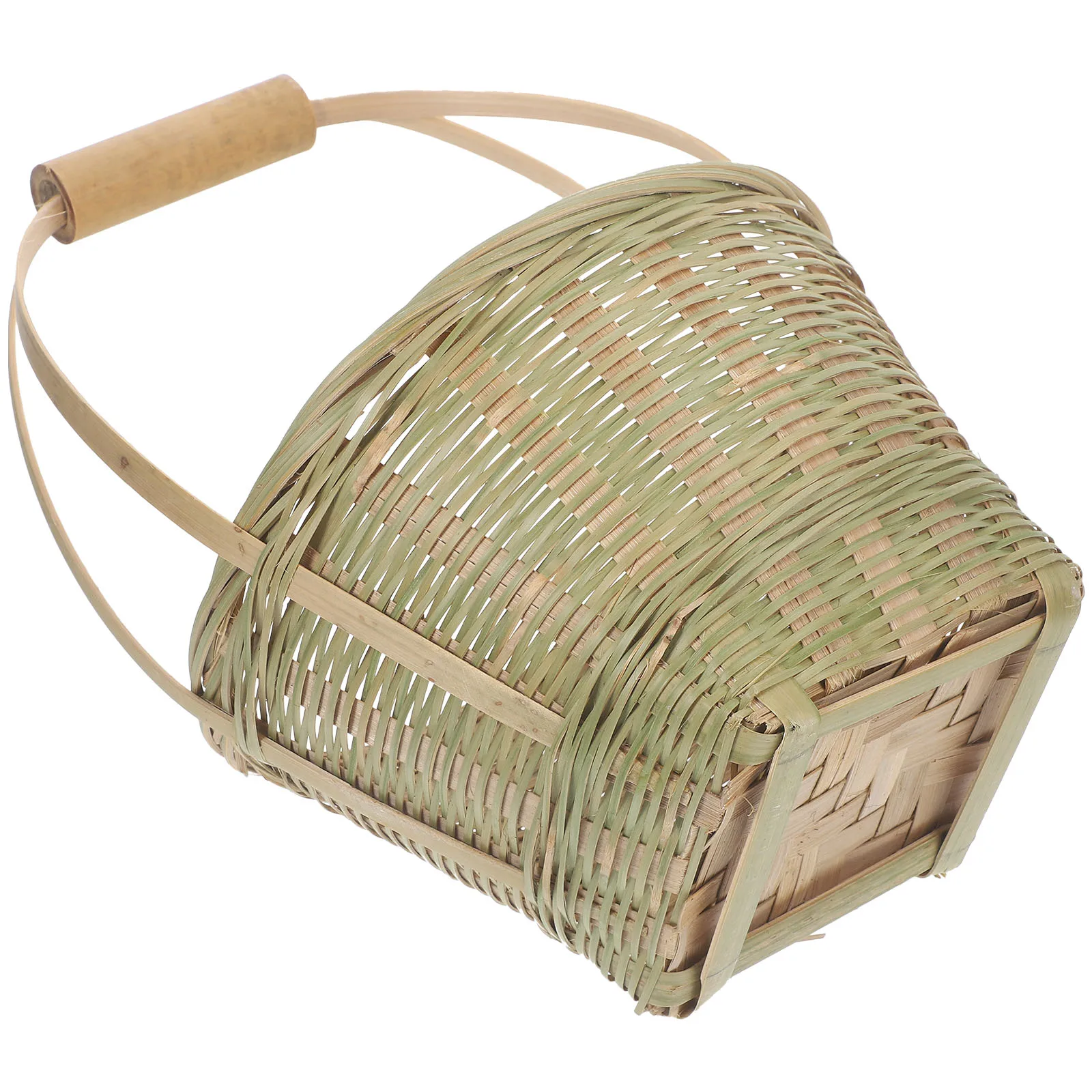 

Portable Storage Basket Home Decor Fruit Vegetable Woven Baskets Outdoor Holder Bamboo Weaving Hand Flower Shopping
