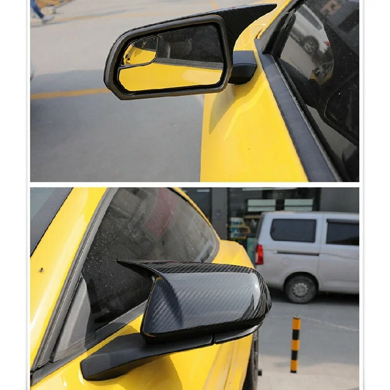 For Ford Mustang 2015-2022 Dry Carbon Fiber Car Door Wing Side Rear View Mirror Covers Cap Europe & America Model - Image 2