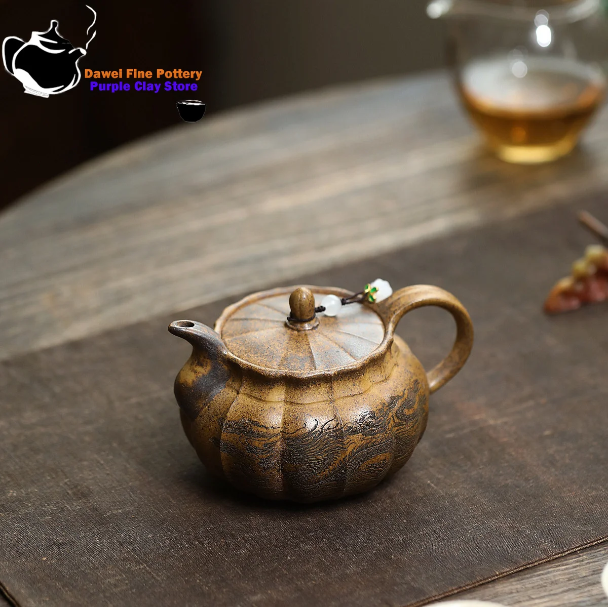 Yixing purple clay teapot, Longteng Sihai raw ore section mud, ultra-high temperature wood fired teapot, tea set