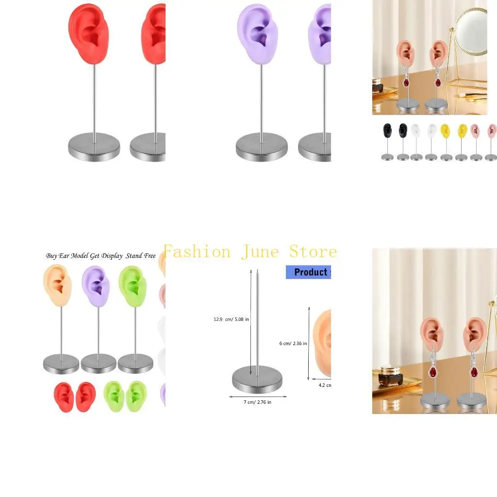 N5KA Flexible Left Right Ear Simulation for Earring Realistic Human Ear Simulation Stylish Jewelry Display Stand