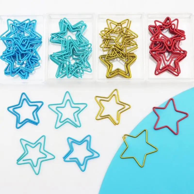 

LXAA 10 Pcs Planner Clips Small Bookmarks Letter Clips Star Paper Clips