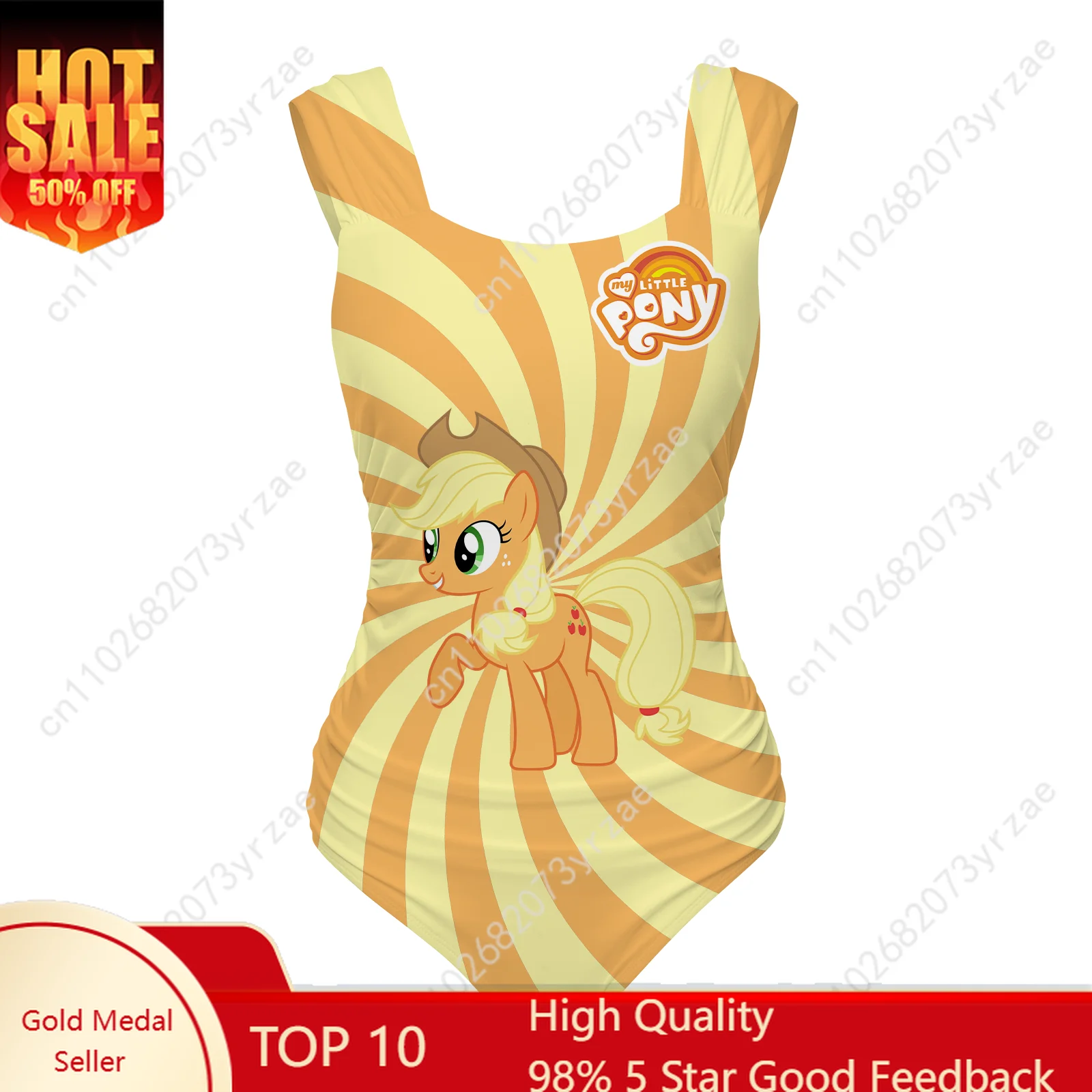 

Applejack One Piece Swimsuits Womens Wide Strap Bathing Suit My Little Pony Friendship Is Magic Bikini Custom Swimsuit