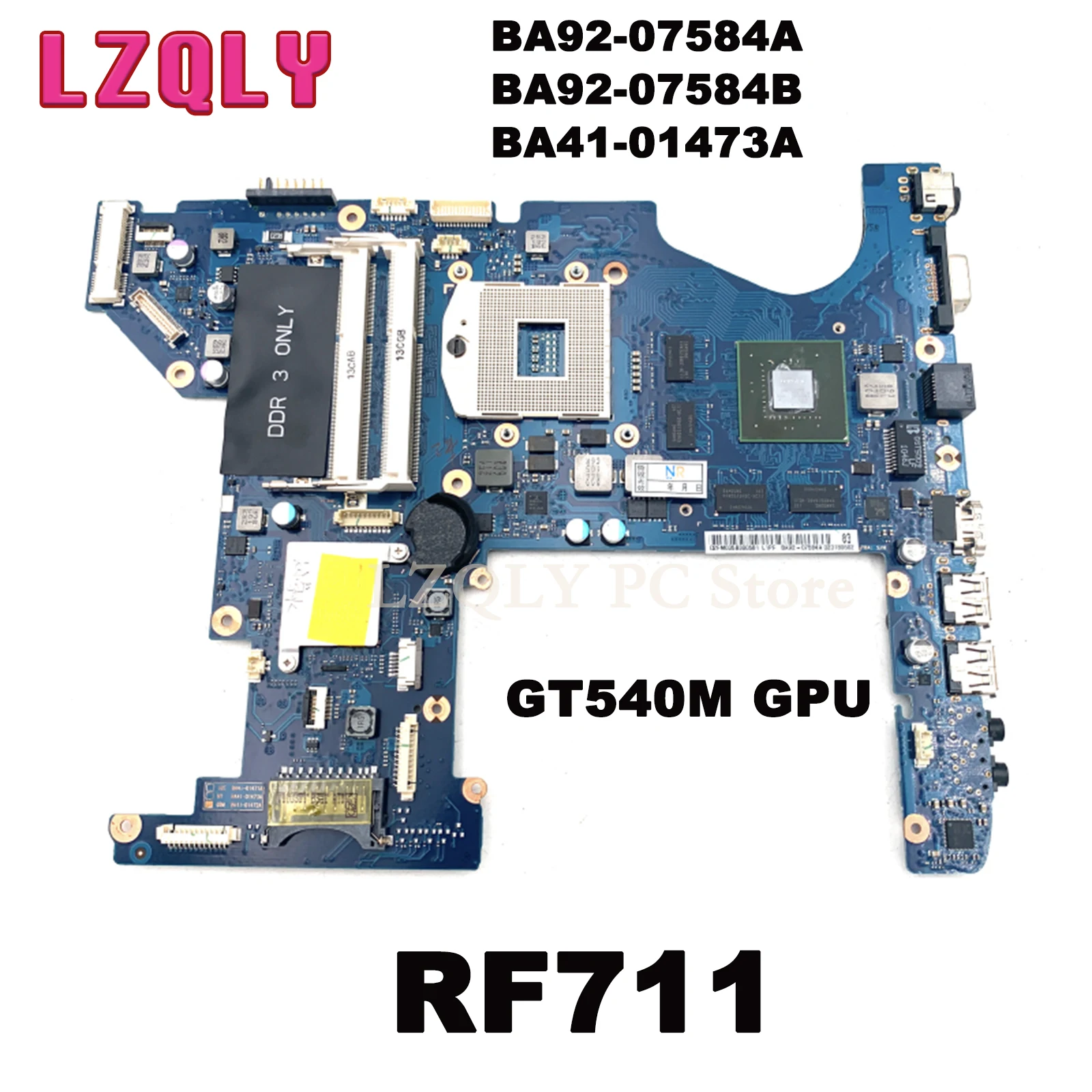 LZQLY For Samsung RF711 BA92-07584A BA92-07584B BA41-01473A Laptop Motherboard GT540M GPU HM65 DDR3 Main Board Full Test