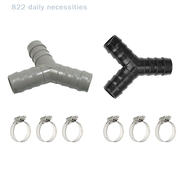 convenient2PCS Washing Machine Drain Hose Y-Type Reducer Plastic Connector For Split Pipe Connection Three-Way Adapter