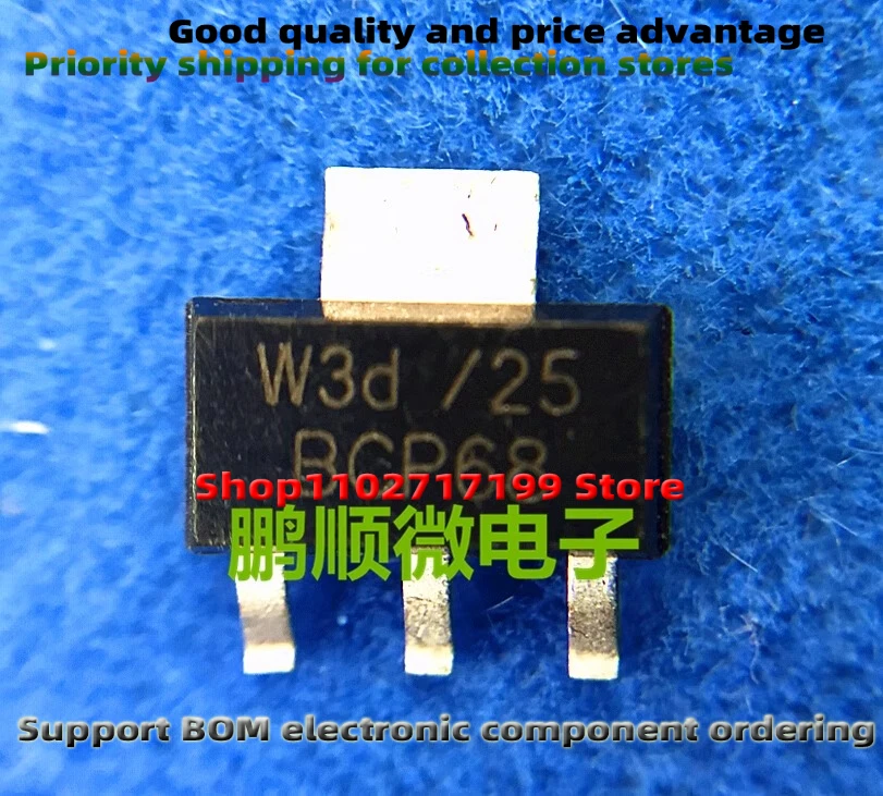 10PCS/LOT  BCP68-25 SOT223 NPN 20V 2A  BCP68