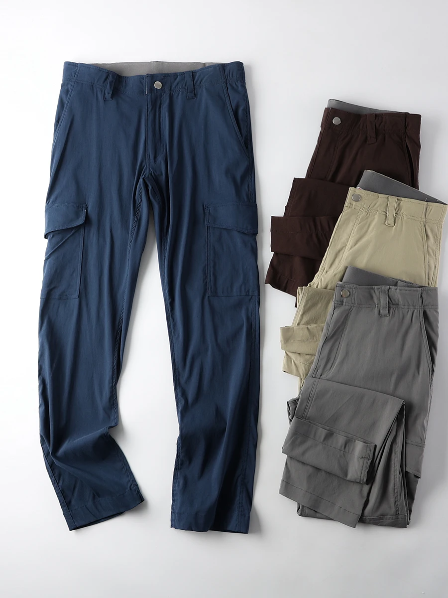 

Lightweight Quick-Dry Fabric Men's Outdoor Workwear Hiking Pants Casual Trousers Four-Way Stretch Thin Summer Style