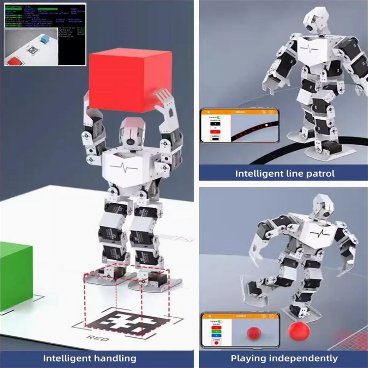 TonyPi 5/4B Biomimetic Humanoid Robot TonyPi Object Tracking Intelligent AI Vision Python Programming