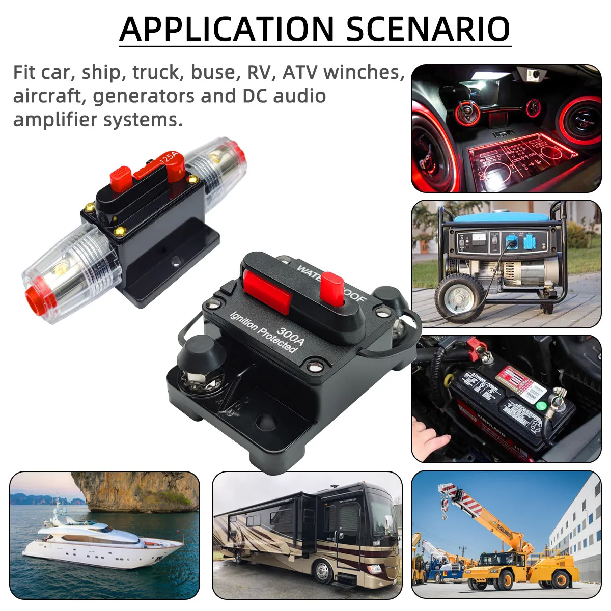 30A-300A Circuit Breaker Is Suitable For Marine Towing Vehicles With 12V-48V DC Manual Reset Waterproof Function Circuit Breaker
