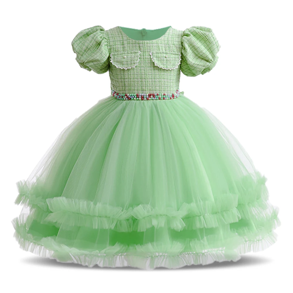 Baby Girl Dress For Birthday Party Flower Vintage Luxury Clothes For Kids Holiday Ceremony Costume Children Princess Vestidos