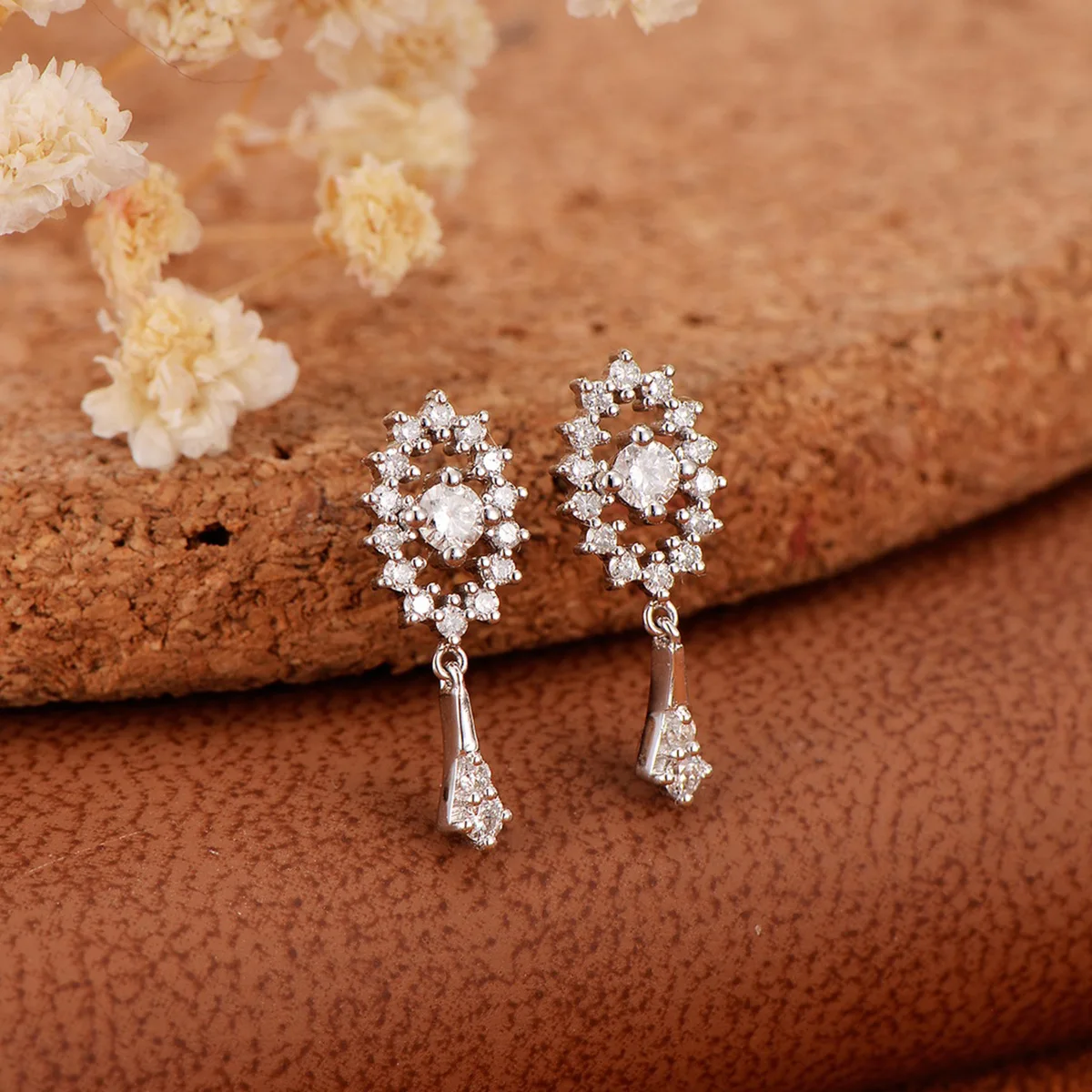 آرت ديكو 925 الفضة الدمعة الزركون قطرة المتدلية Goemetric القرط عين اللوفر الماس الأذن مربط المجوهرات المعمارية #3