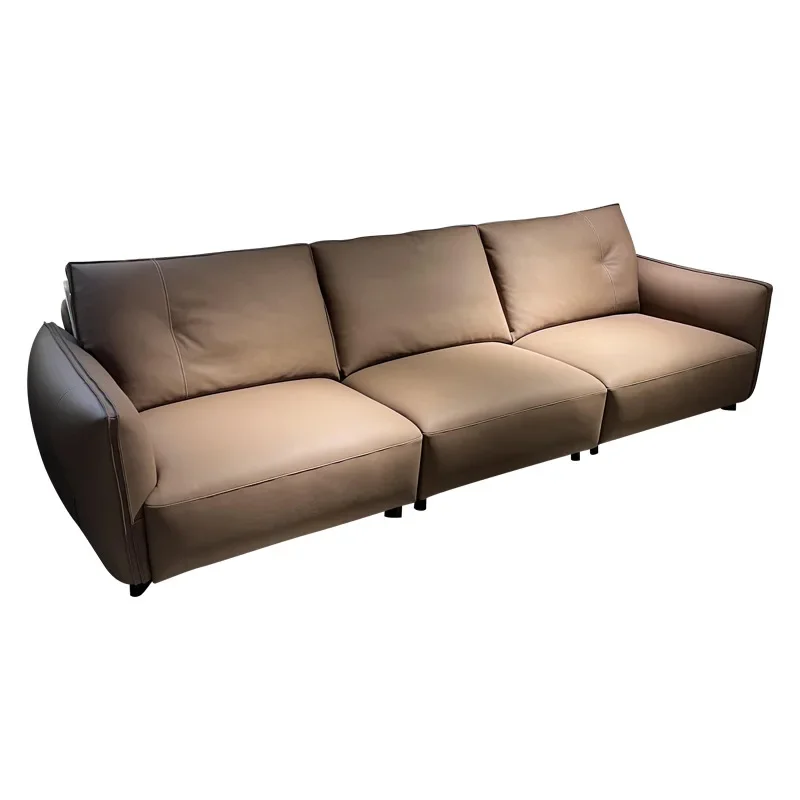 

Sofa, small apartment, first layer cowhide, living room, modern, simple, creamy style, large straight row