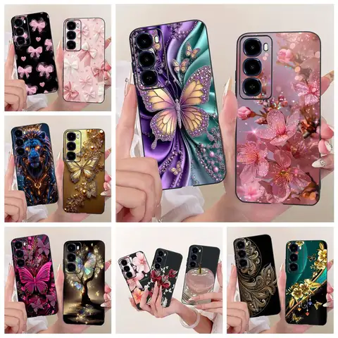 Pour Itel City 100 étui C671L luxe papillon fleurs peint couverture souple Silicone coque de téléphone pour Itek City 100 City100 4G Fundas