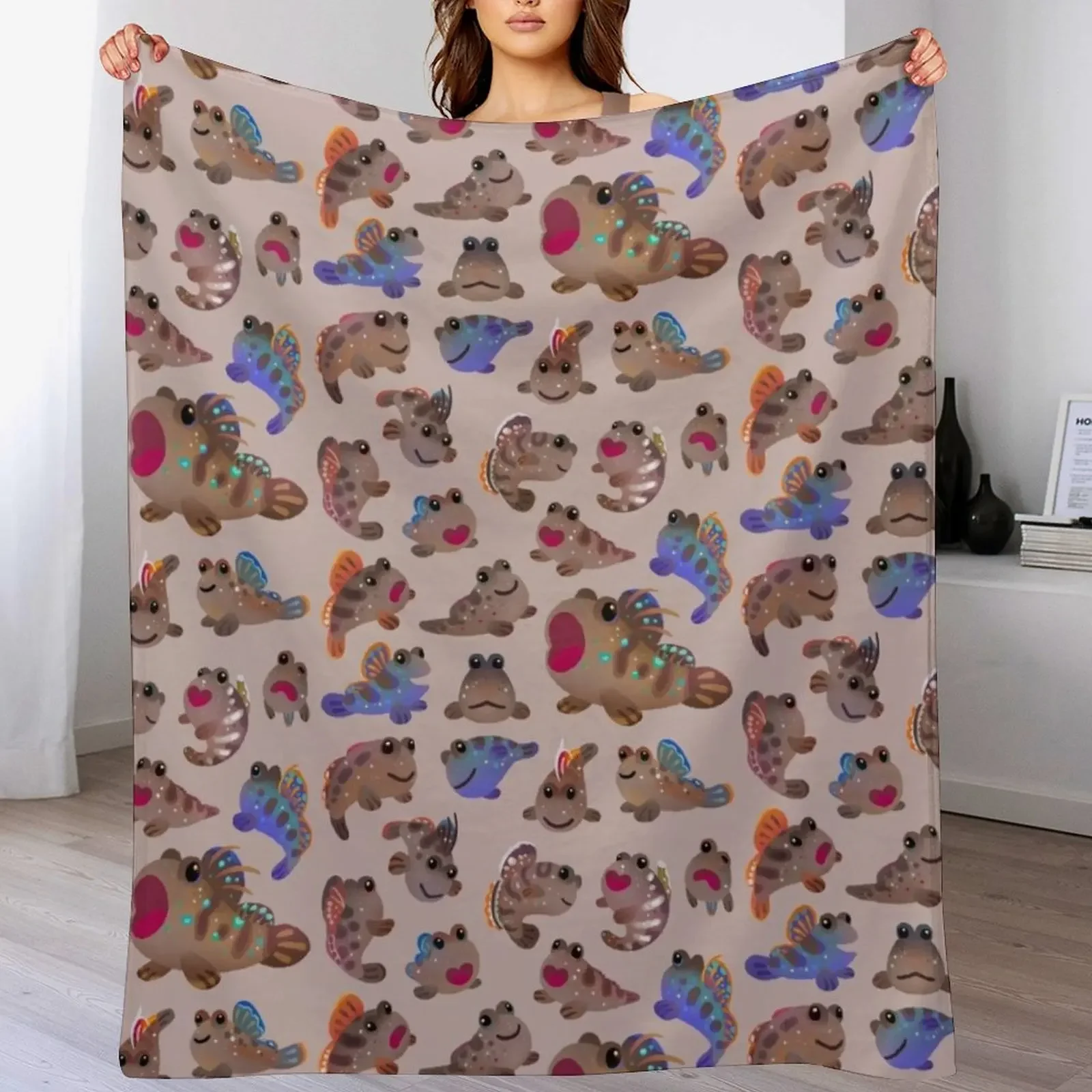 

Mudskipper Throw Blanket Breathable Lightweight Blanket for Adults Kids