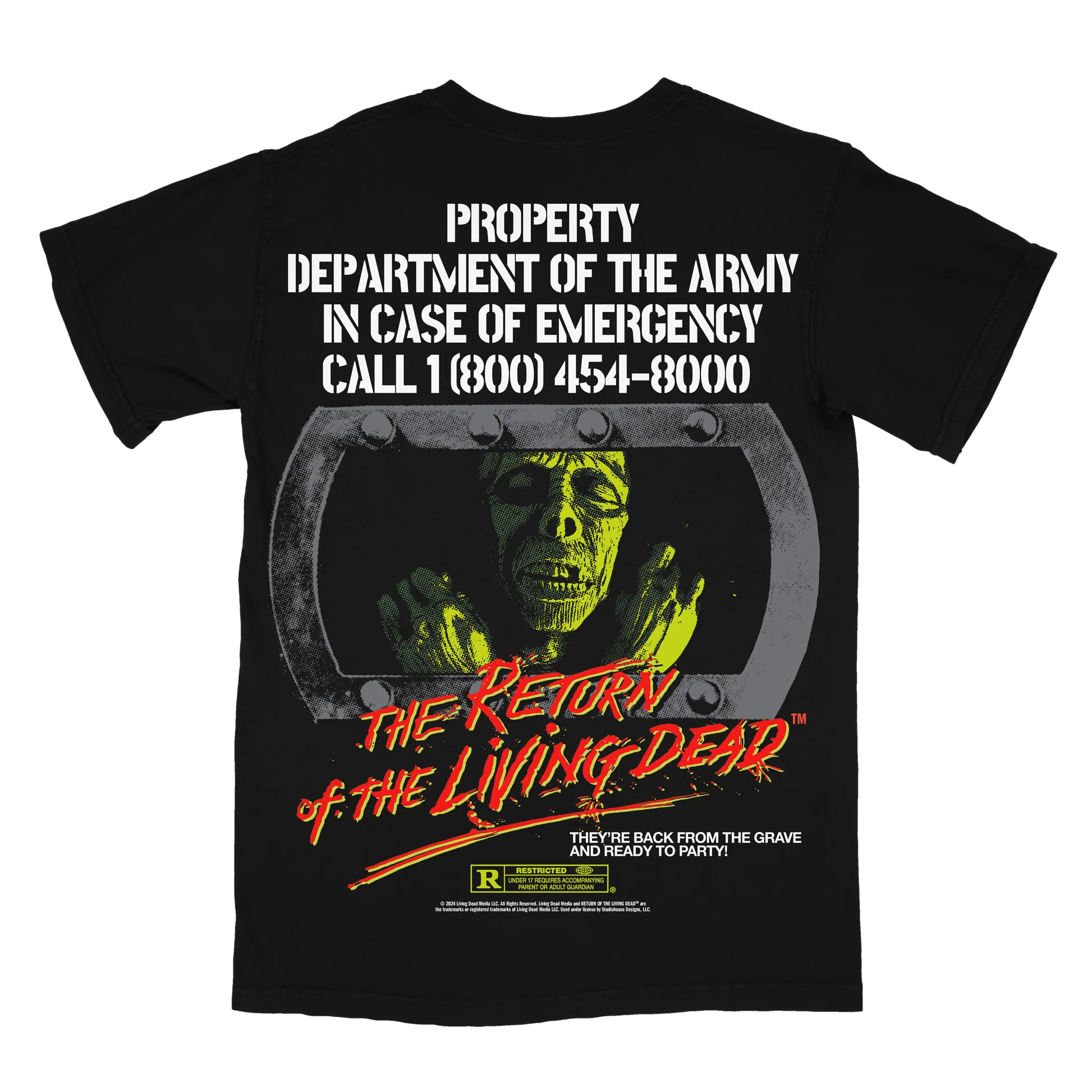 Camiseta The Return of The Living Dead para hombre, estilo vintage de los años 80, con estampado de zombis de terror, gráfico clásico de culto, manga corta, ropa de calle de verano.