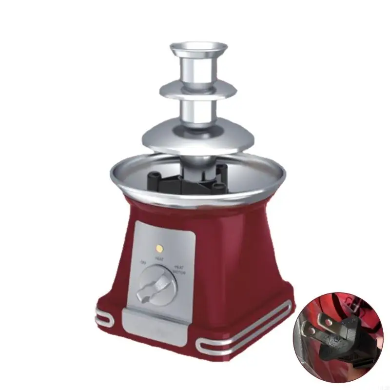 U1JE Profesional 3 Lapisan Fountain Cokelat 110V Kelas Makanan Mesin Lelur Aman Cocok untuk Pembuatan Makanan Penutup Anak -Anak