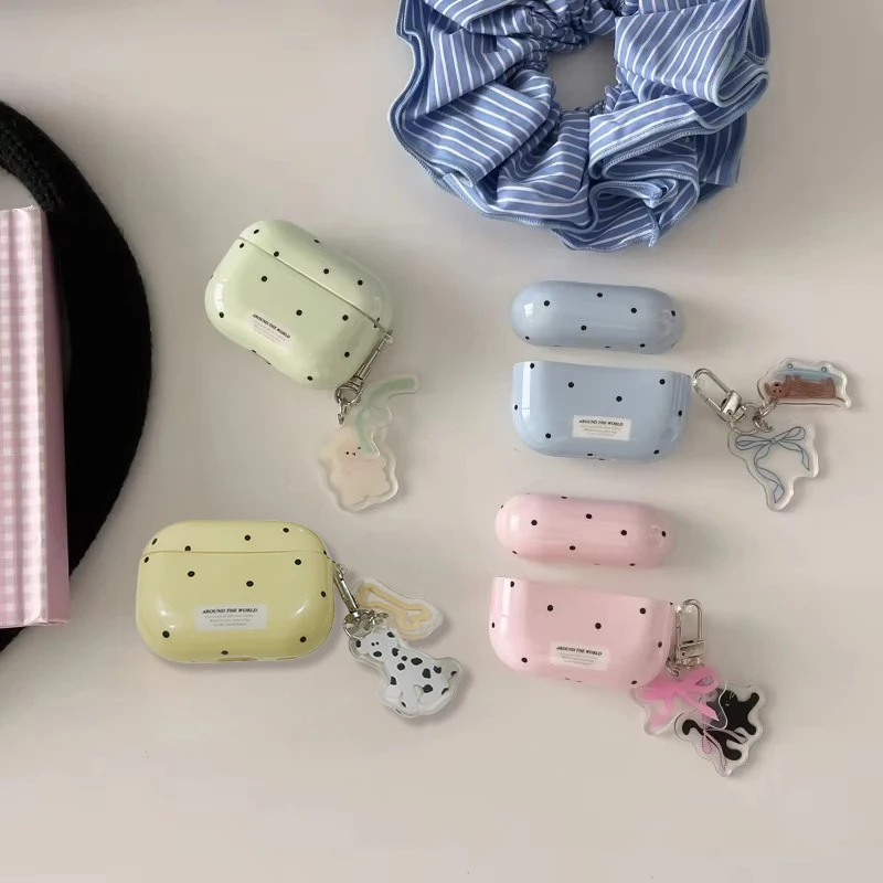 

For Apple Airpods 2 Airpods Pro/Pro 2/Pro3, Airpods 3, Airpods 4 Earphone Case, with Hook, INS Dots Style, IMD,