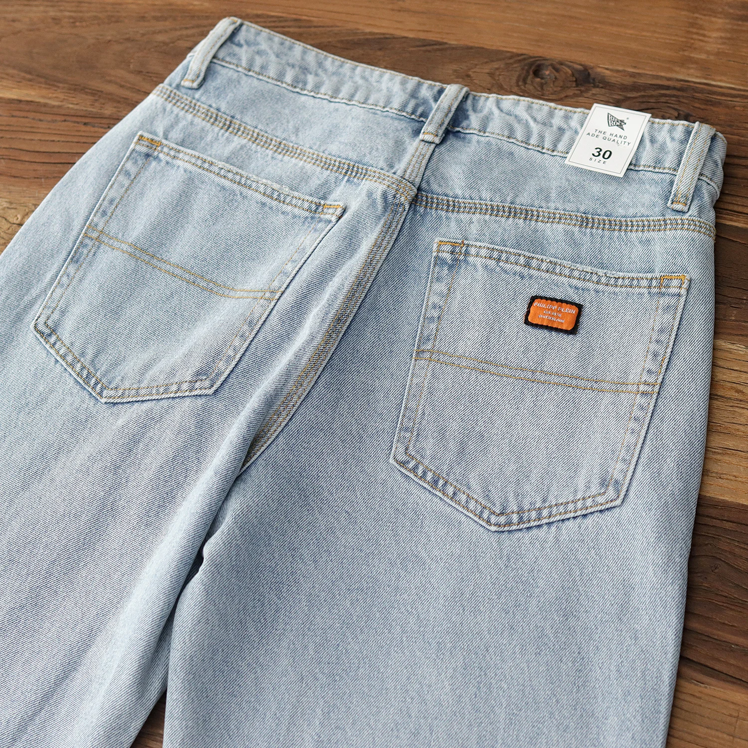 2025 Spring and Autumn New American Retro Denim Jeans Men's Simple 90% Cotton Washed Old Loose Straight Casual Wide Leg Pants