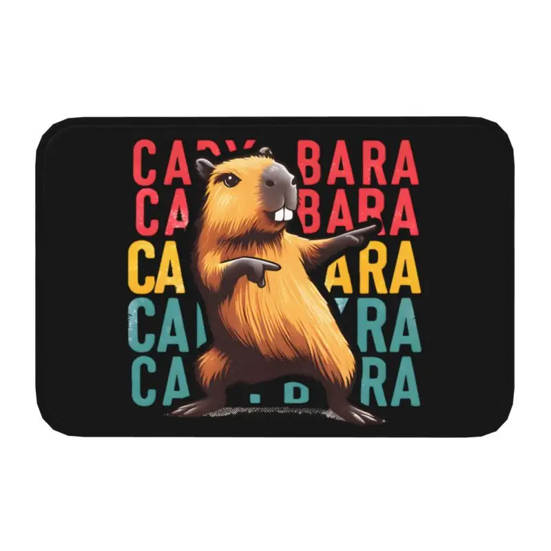 Custom Cute Giant Cavy Capybara Door Floor Bathroom Kitchen Mats Anti-Slip Outdoor Doormat Garage Entrance Carpet Rug
