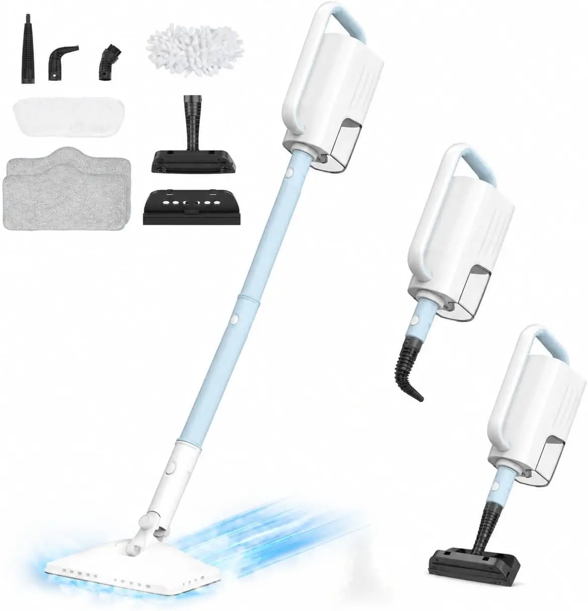 Steam Cleaner, 6 in1 Rotated Steam Mop Cleaner with 2 Modes, 2 Microfiber Pads, 400ML Removable Tank, 23FT Power Cable, Detachab