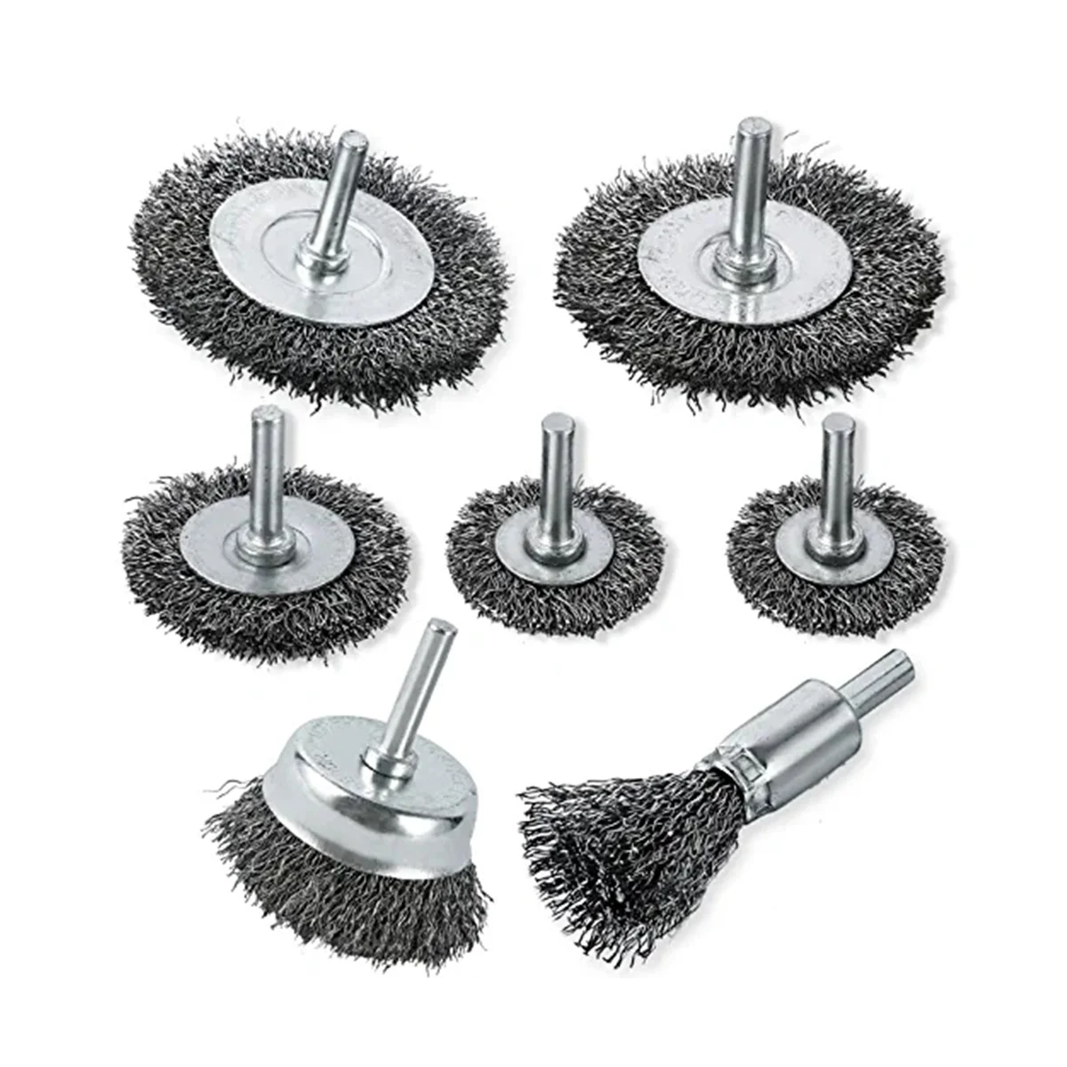 7Pcs Wire Brushes for Drill,New Generation Carbon Steel Drill Bit Brushes, High Hardness Alloy Steel Wire Wheels