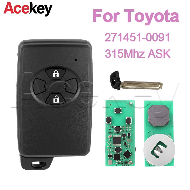 

Оригинальный 312 МГц 4D чип-ключ-пульт для Toyota Corolla Prius Wish Vitz Ractis Aqua IQ 89904-52060 271451-0091