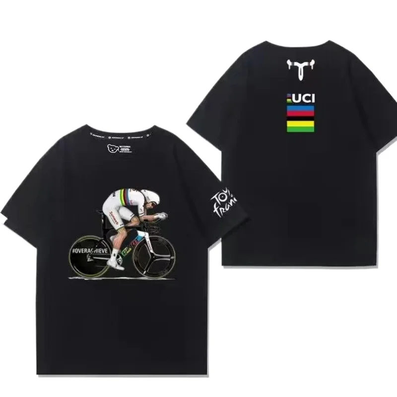 Tour de France Cavendish Sagan men's and women's cycling short-sleeved T-shirt sky Team pure cotton all-match casual