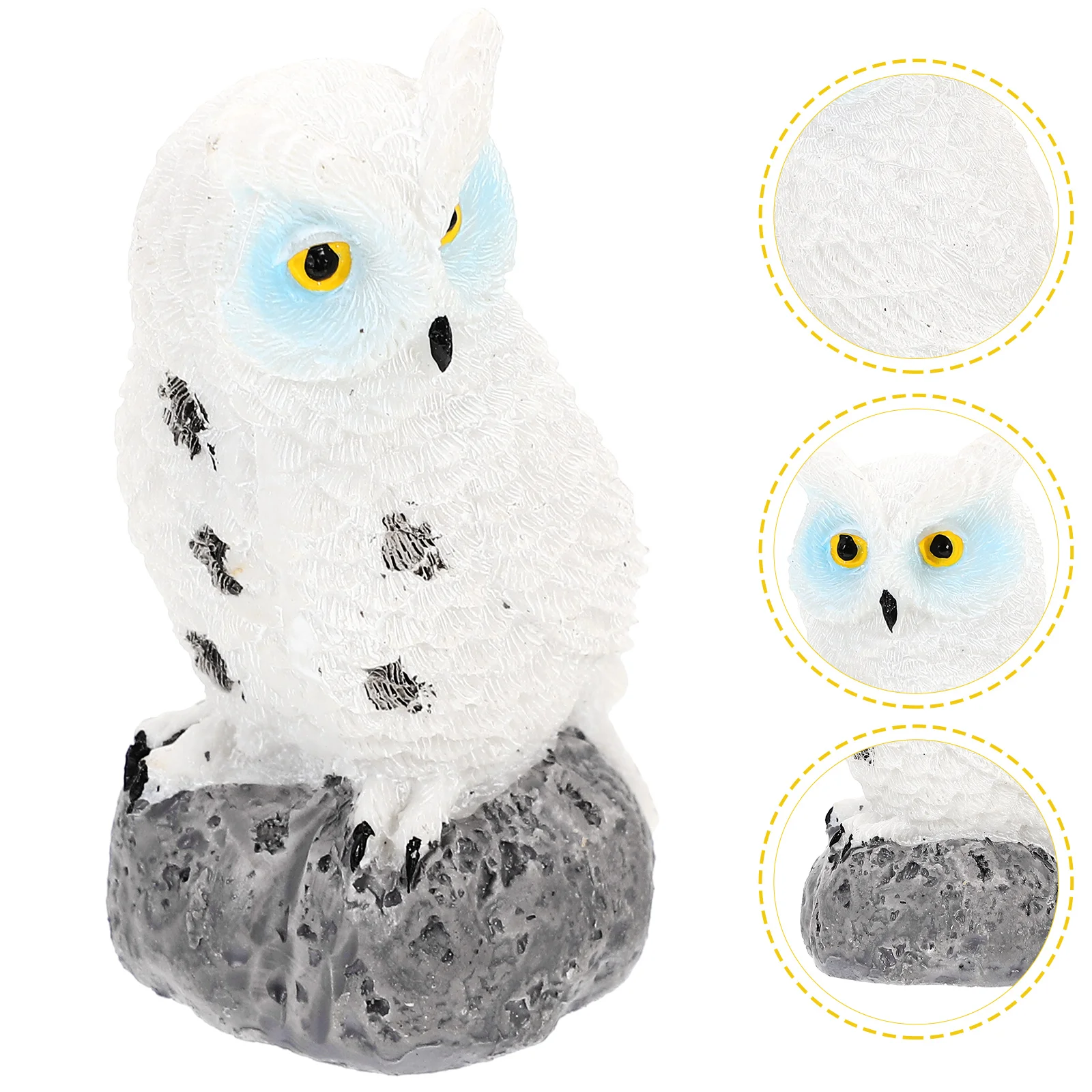 

Artificial Owl Models Decoration Figurine Vintage Garden Lifelike Resin Craft Grey Small Bird naments Home Party scapes
