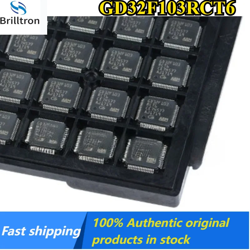 2-10PCS Brand New GD32F103RCT6 LQFP64 Microcontroller Chip, 32-bit Microcontroller, Surface Mount LQFP64.