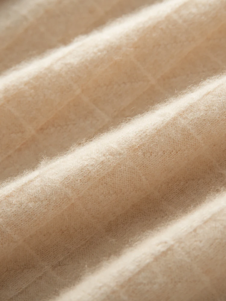 سترة رجالية من الكشمير برقبة دائرية ، بلوفر منسوج ، جاكار غير رسمي ، قميص مربع القاعدة ، ملابس فضفاضة عالية الجودة ، نقي ، خريف