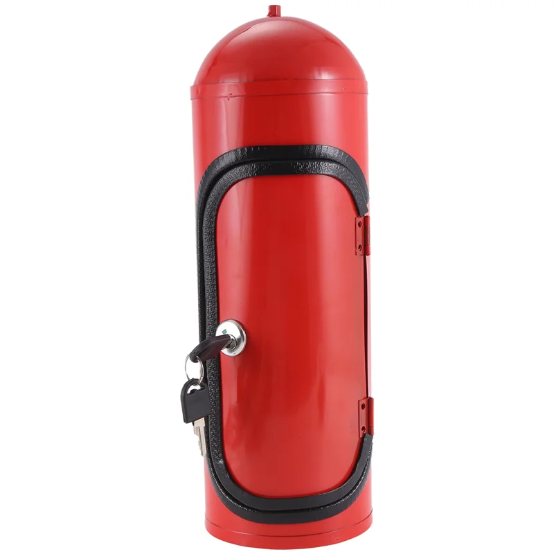Hot Selling-Fire Extinguishe Shape Wine Holder With Lock And Keys Novelty Fire Extinguishe Shaped Mini Bar Cabinet Wine,Fire Ext
