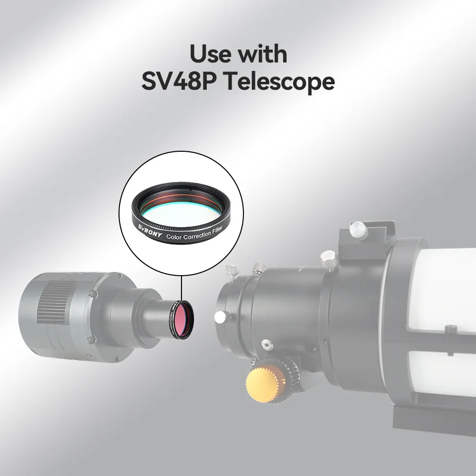 Svbony SV231 1,25'/2' Teleskopfilter Farbkorrekturfilter, Doppelgewinde OD＞4 Reduziert schädliche blaue Wellenlängen für Planetenbeobachtungen – Detail 15