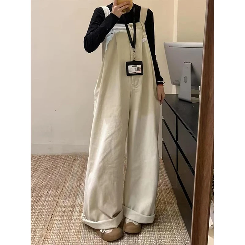 MEXZT винтажные джинсовые комбинезоны-карго женские уличные широкие джинсы комбинезоны корейские мешковатые брюки на подтяжках летние брюки новые