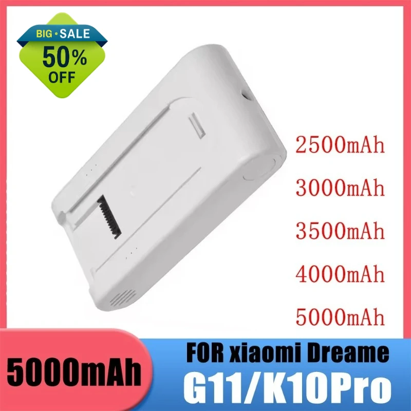 25.2V 5000mAh High Capacity Li ion Replacement Battery For Dreame K10 Pro Cordless Vacuum Cleaner